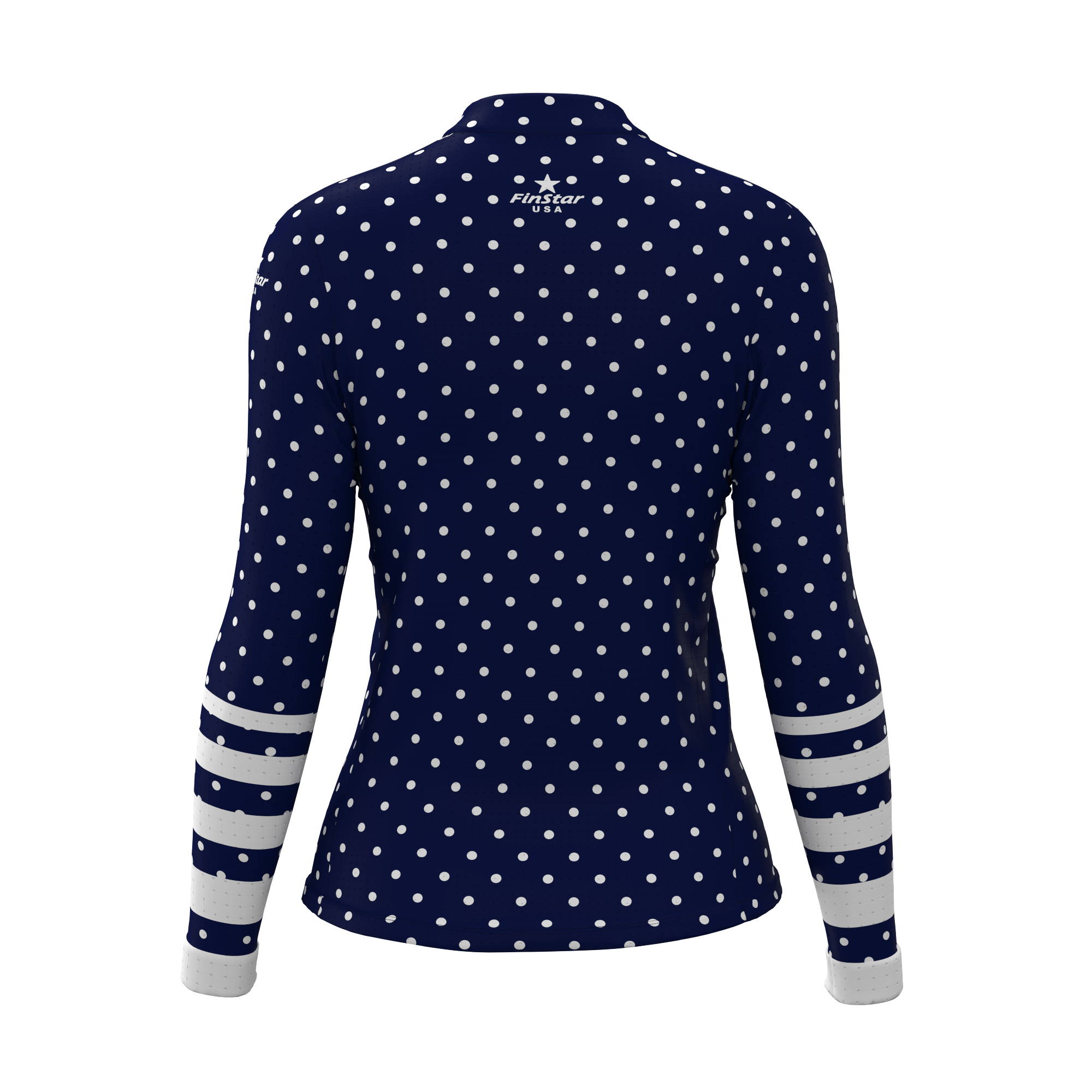 LS Rider Top - Navy Polka Dot
