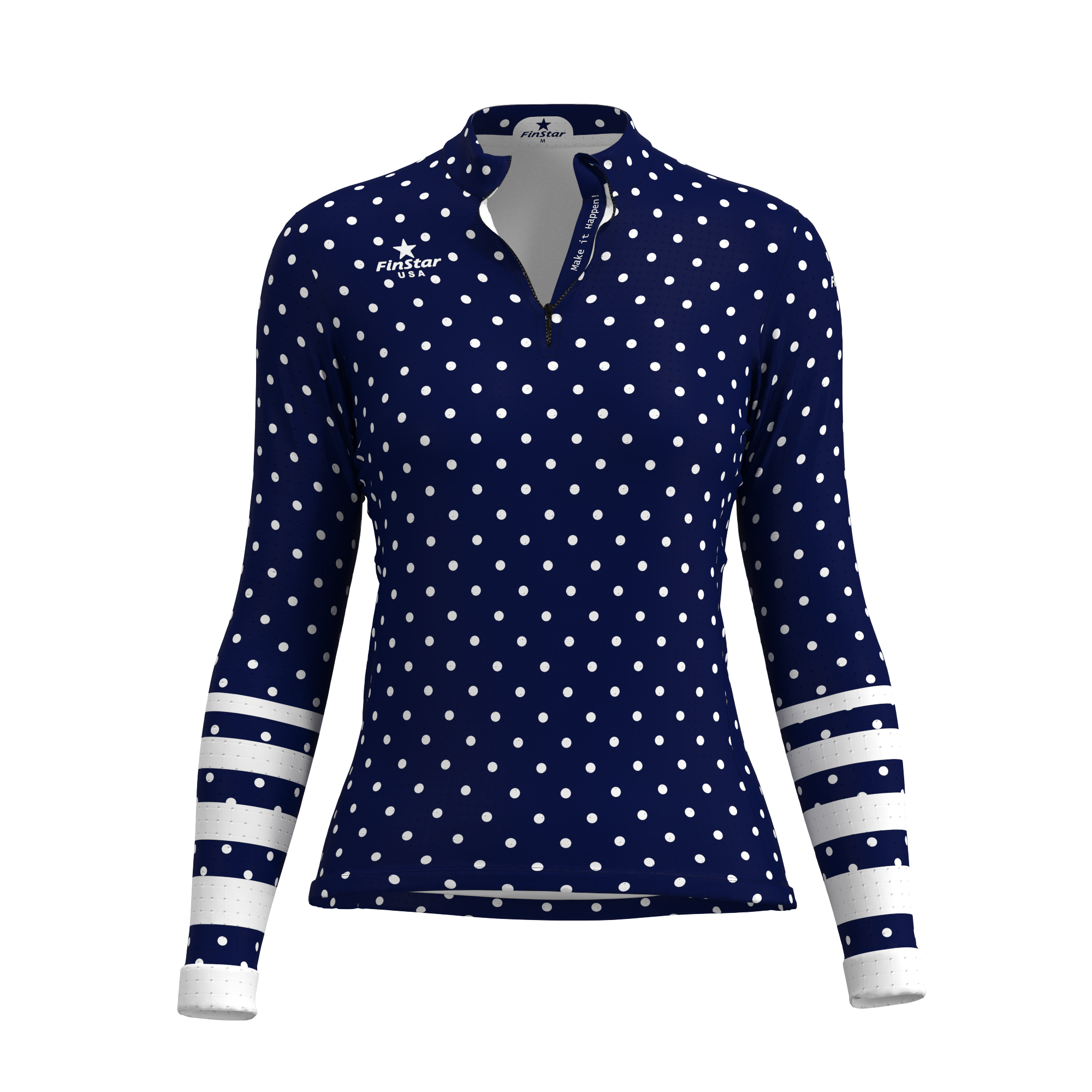LS Rider Top - Navy Polka Dot