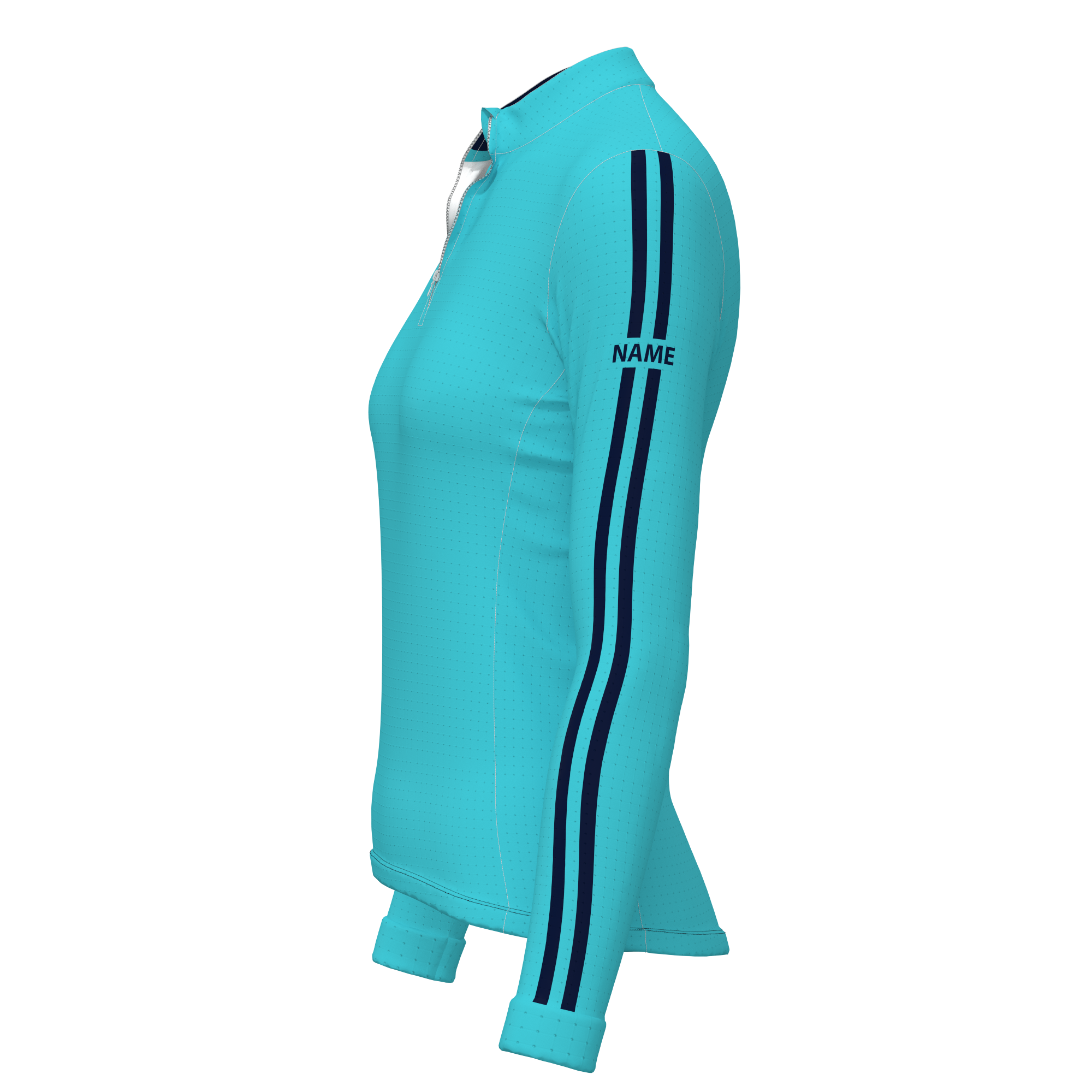 LS Rider top - Aqua & Navy Stripes