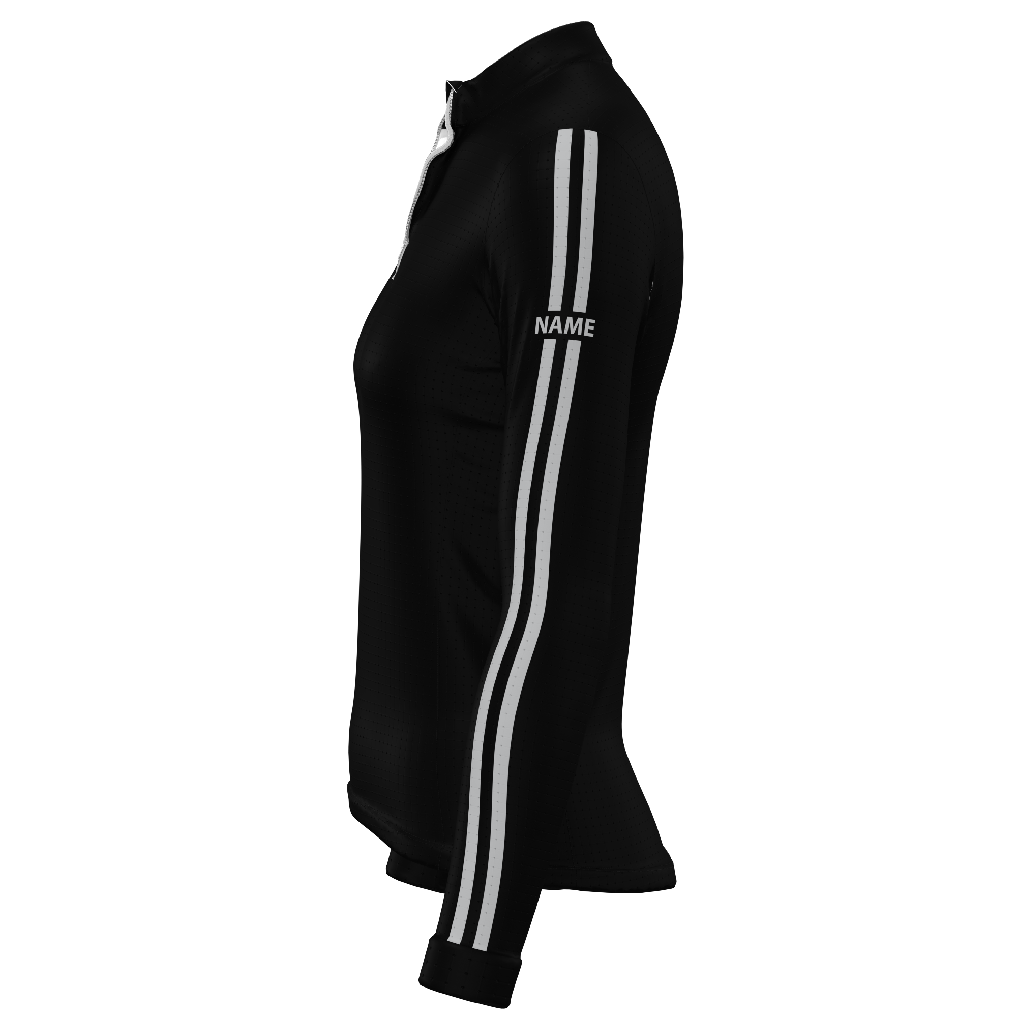 LS Rider top- Black & Sliver Race Stripes