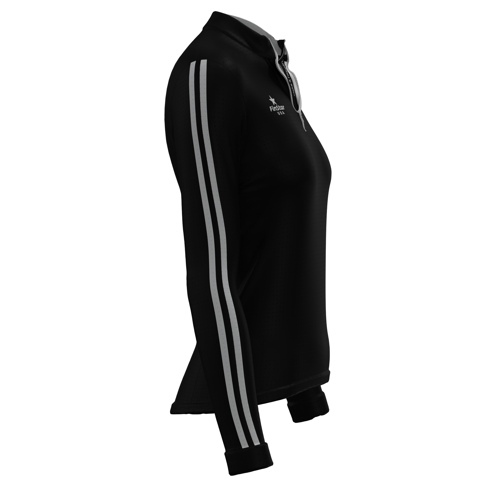 LS Rider top- Black & Sliver Race Stripes
