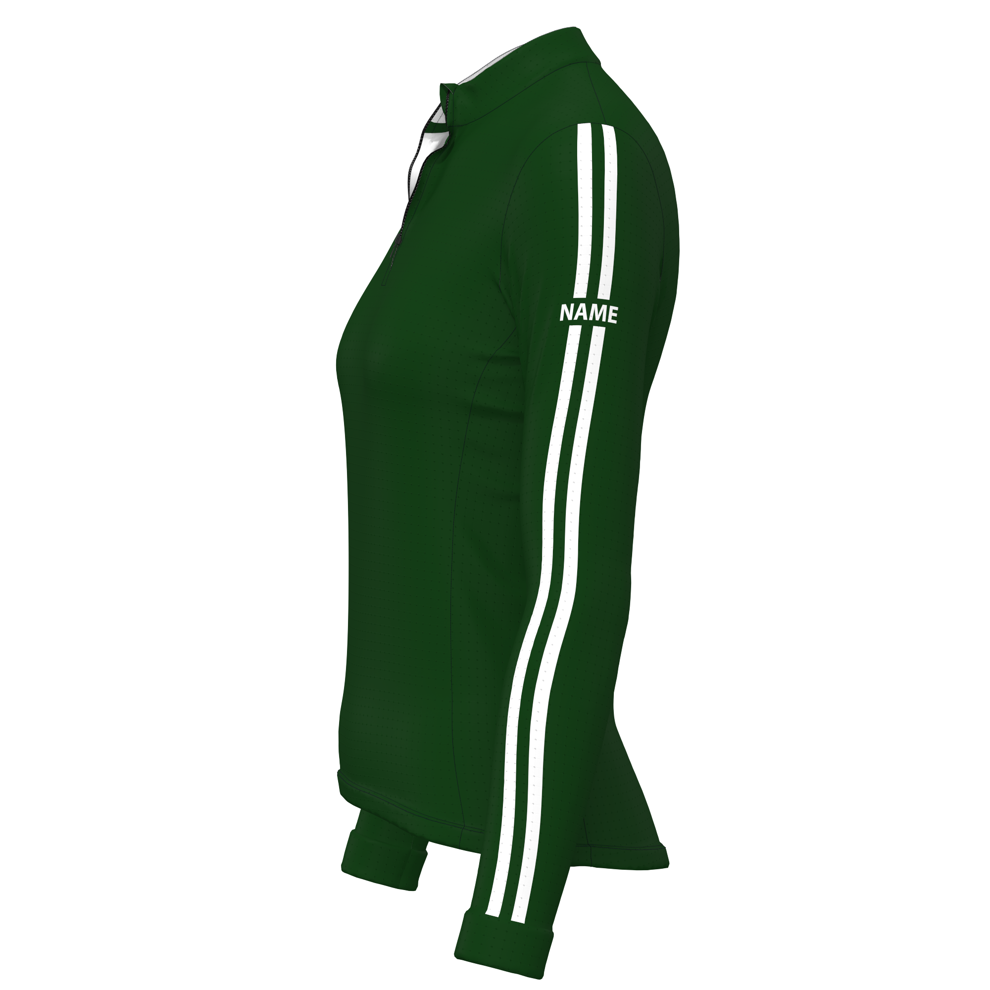 LS Rider top - Hunter Green & White Race Stripes