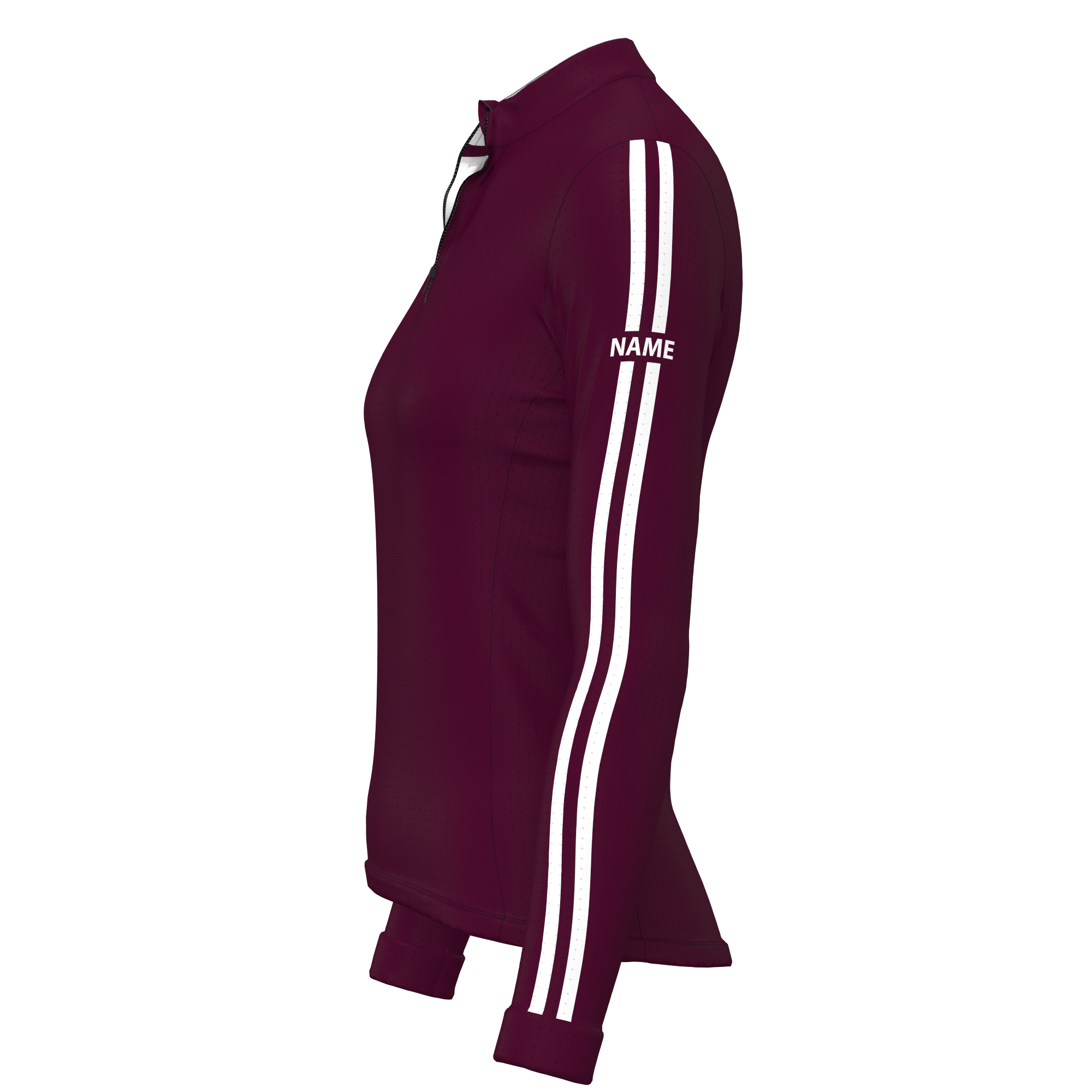 LS Rider top - Maroon & White Race Stripes