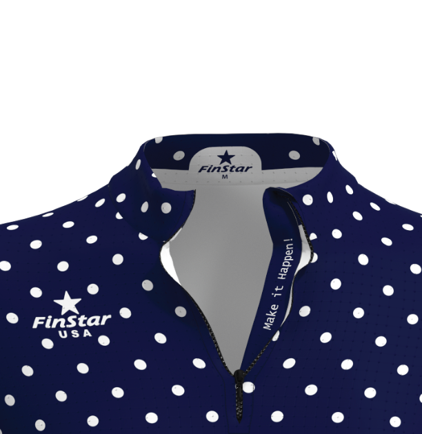 SS Rider Top - Navy Polka Dot