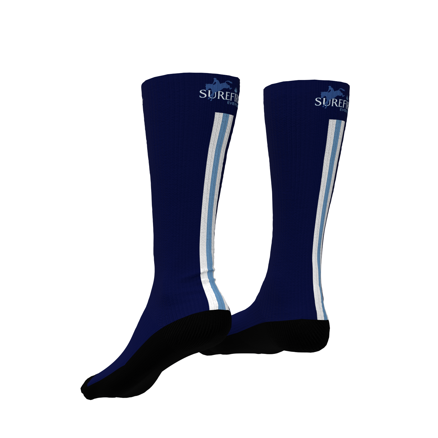 Tall Ride Sock - Surefire Farms - Navy Stripe