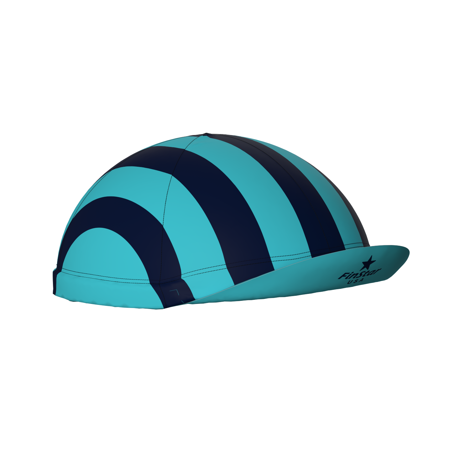 XC Helmet Cover - 5 Stripe - Aqua/Navy