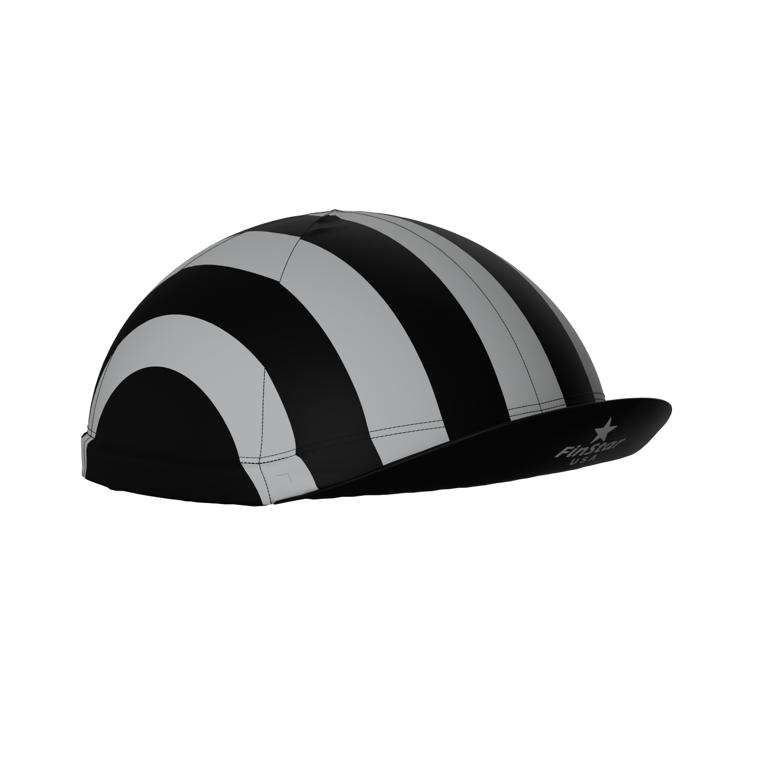 XC Helmet Cover - 5 Stripe - Black & Silver