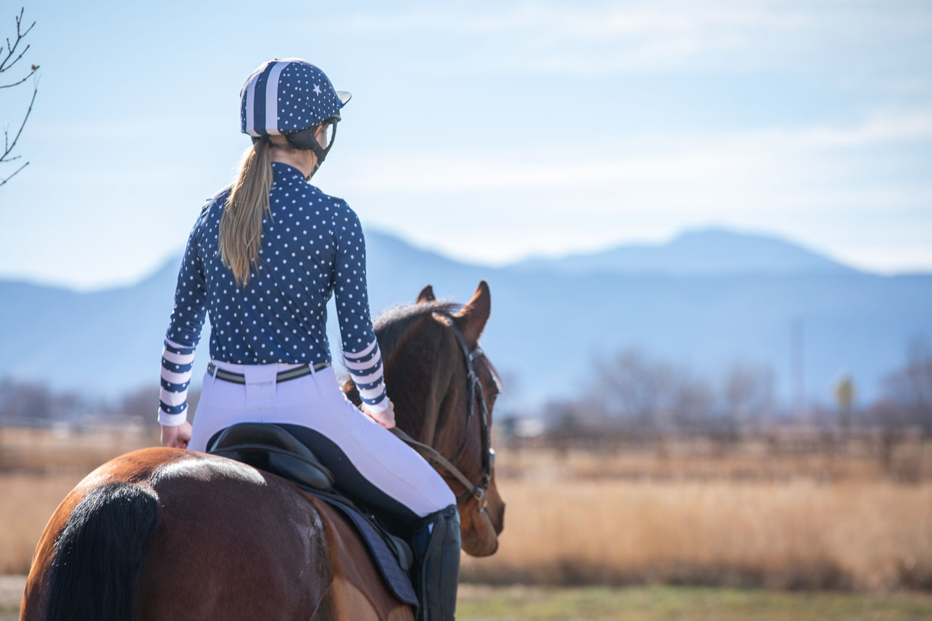 XC Helmet Cover - NAVY POLKA