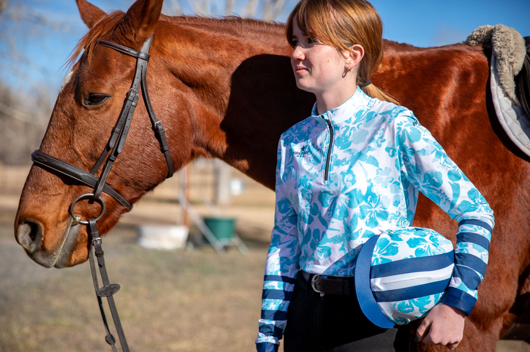 LS Rider Top - Floral Bolts